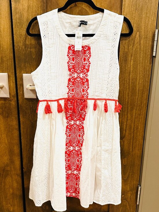 Anthropologie Dresses & Skirts - NWT ANTHROPOLOGIE X CHANTIK EMBROIDERED DRESS WITH TASSELS SMALL